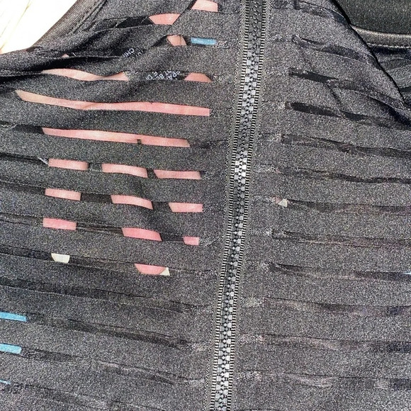 OHYES FASHION choker mock style mesh thong bodysuit zipper back NEW size L - Picture 6 of 10